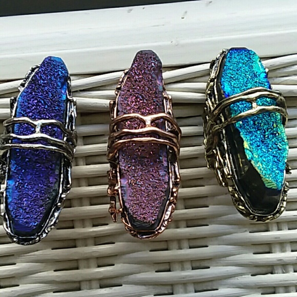 1 left GORGEOUS COLORS Flexible full finger RINGS - Picture 2 of 6